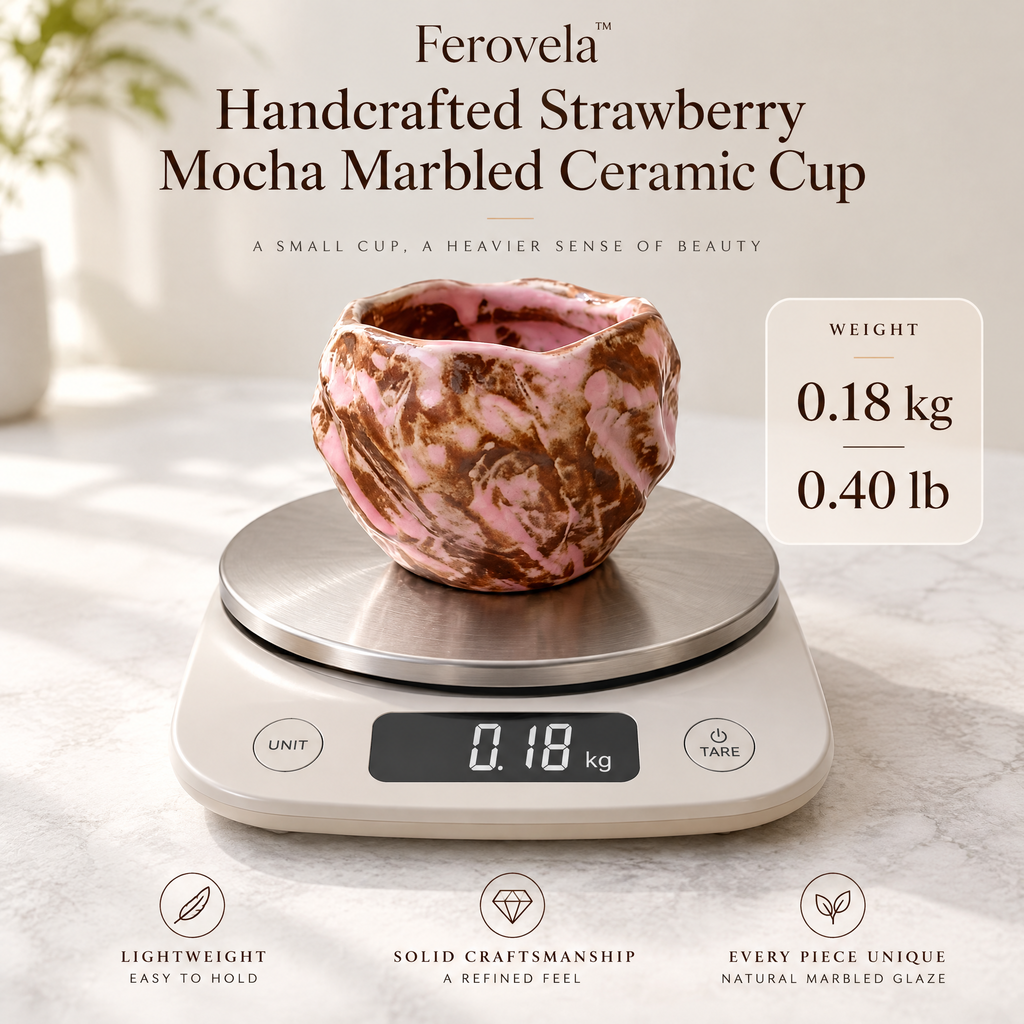 Ferovela™ Strawberry Mocha Marbled Ceramic Cup