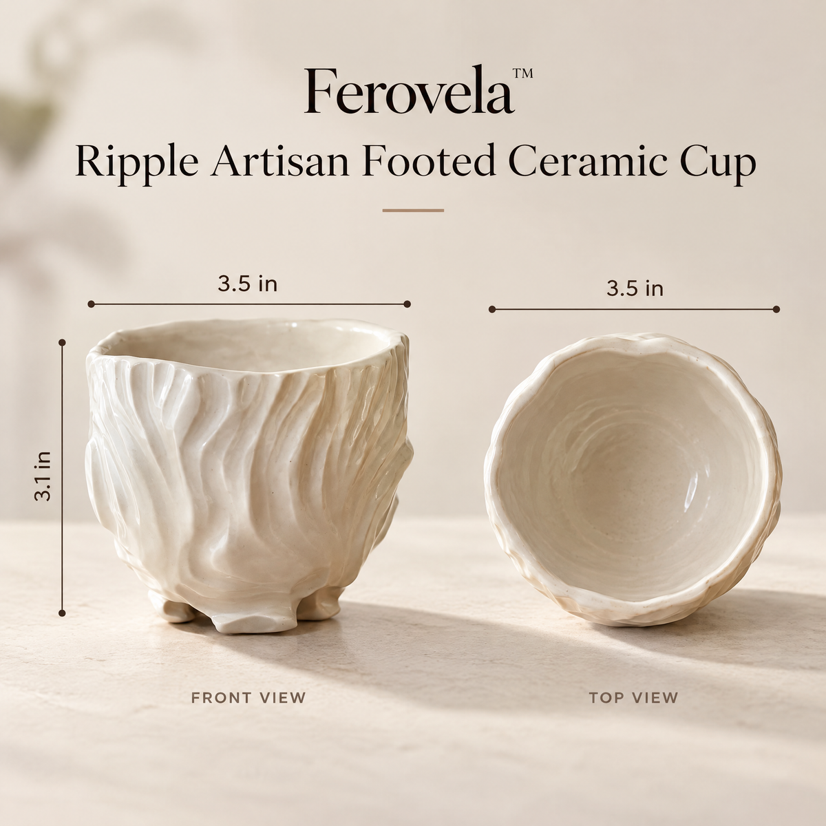 Ferovela™ Ripple Footed Ceramic Cup