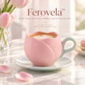 Ferovela™ Pink Tulip Ceramic Coffee Cup & Saucer Set