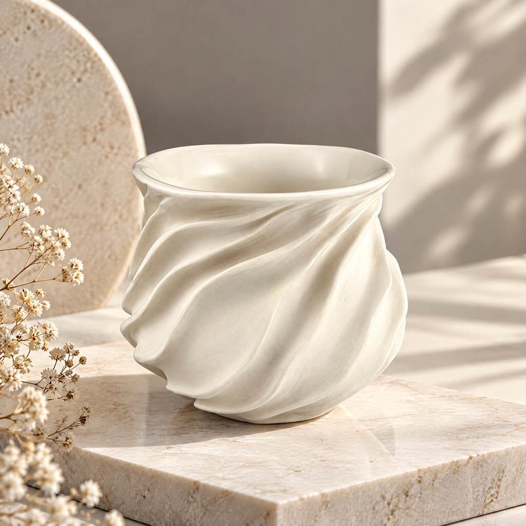 Ferovela™ Swirl Pleated Ceramic Mug