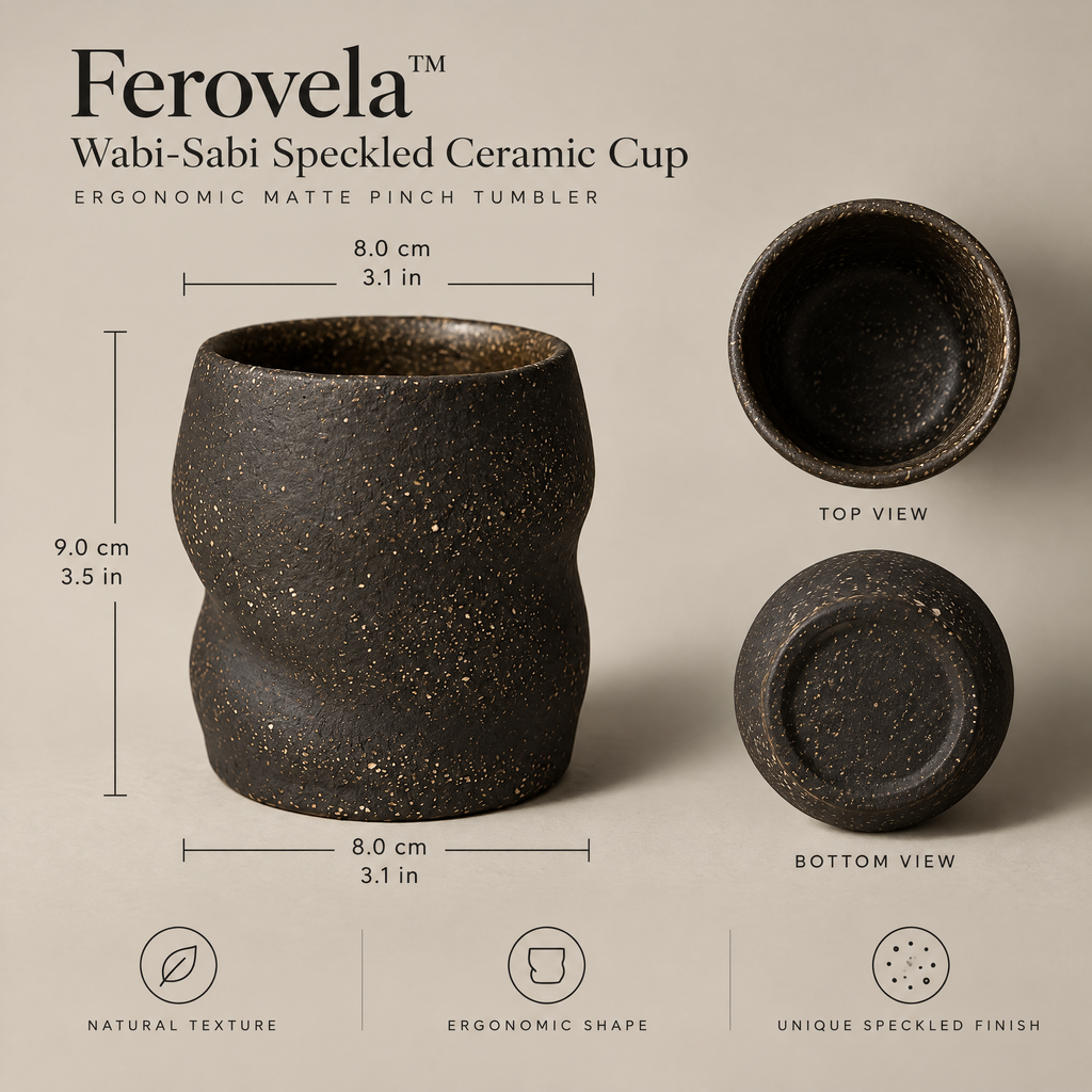 Ferovela™ Wabi-Sabi Speckled Ceramic Tumbler