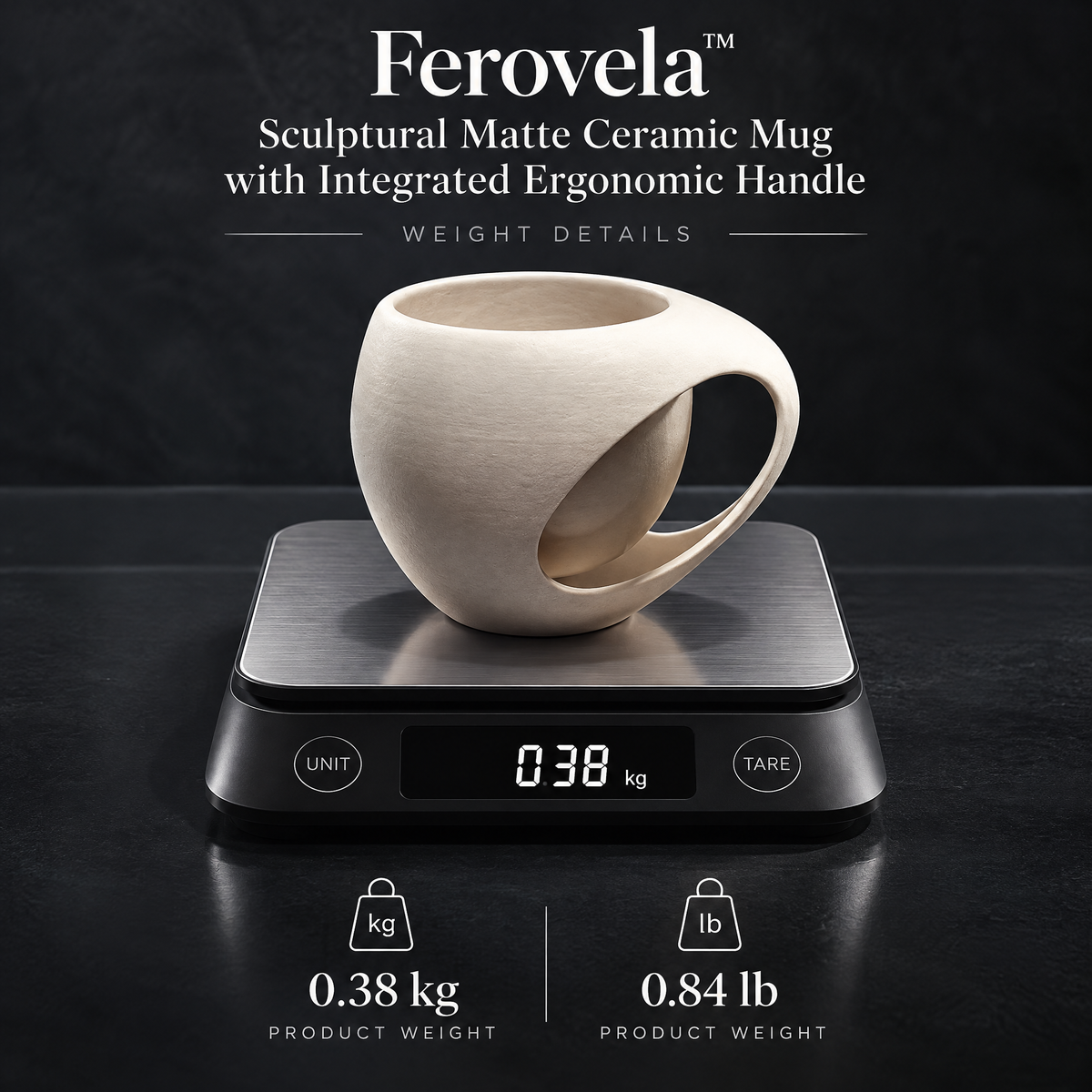 Ferovela™ Arc Handle Matte Ceramic Mug
