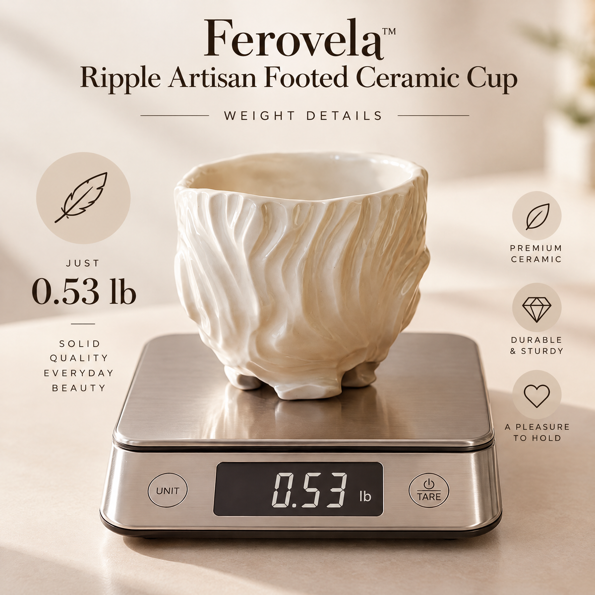 Ferovela™ Ripple Footed Ceramic Cup
