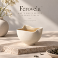 Ferovela™ Matte White Fluted Ceramic Teacup