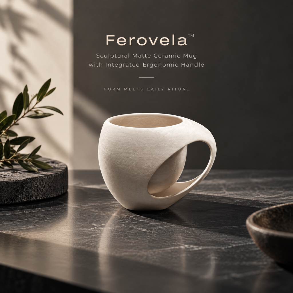 Ferovela™ Arc Handle Matte Ceramic Mug