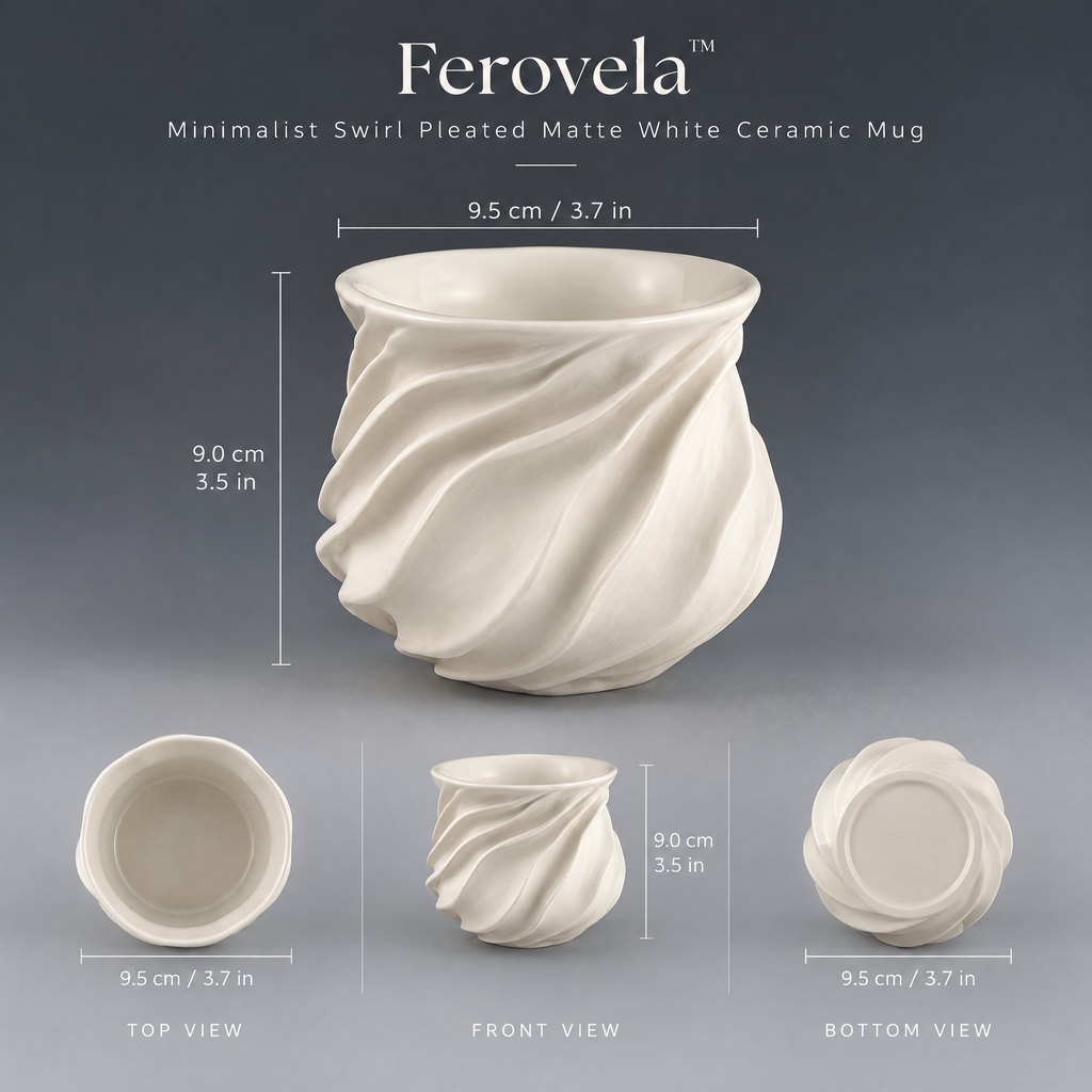 Ferovela™ Swirl Pleated Ceramic Mug