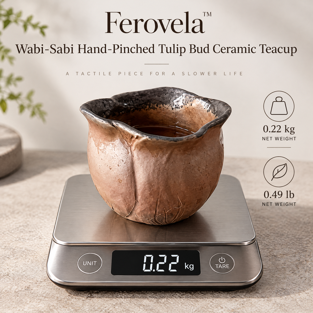 Ferovela™ Hand-Pinched Tulip Bud Ceramic Teacup