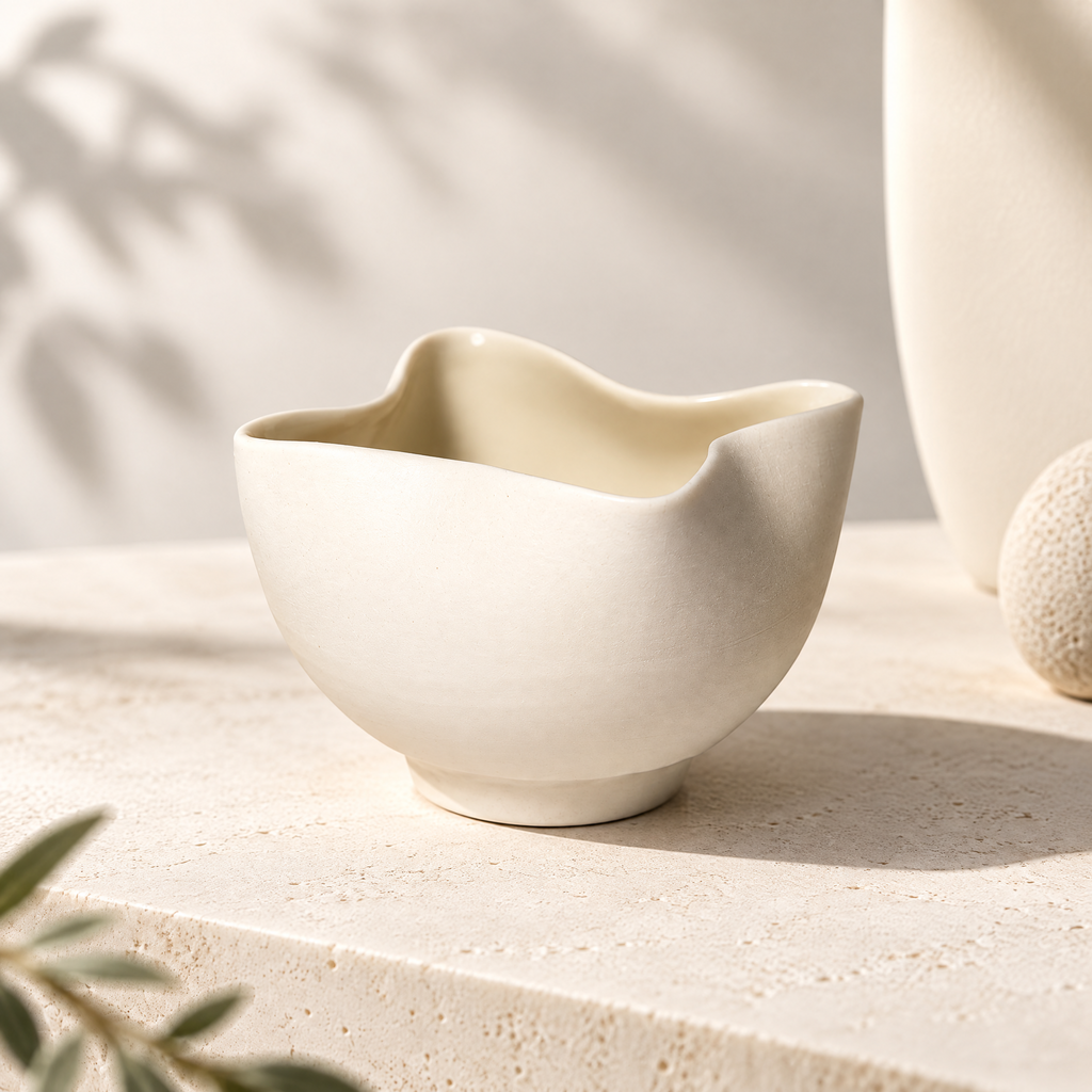 Ferovela™ Matte White Fluted Ceramic Teacup