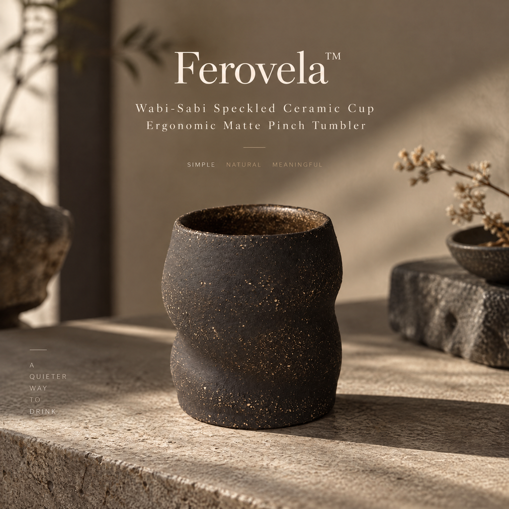 Ferovela™ Wabi-Sabi Speckled Ceramic Tumbler