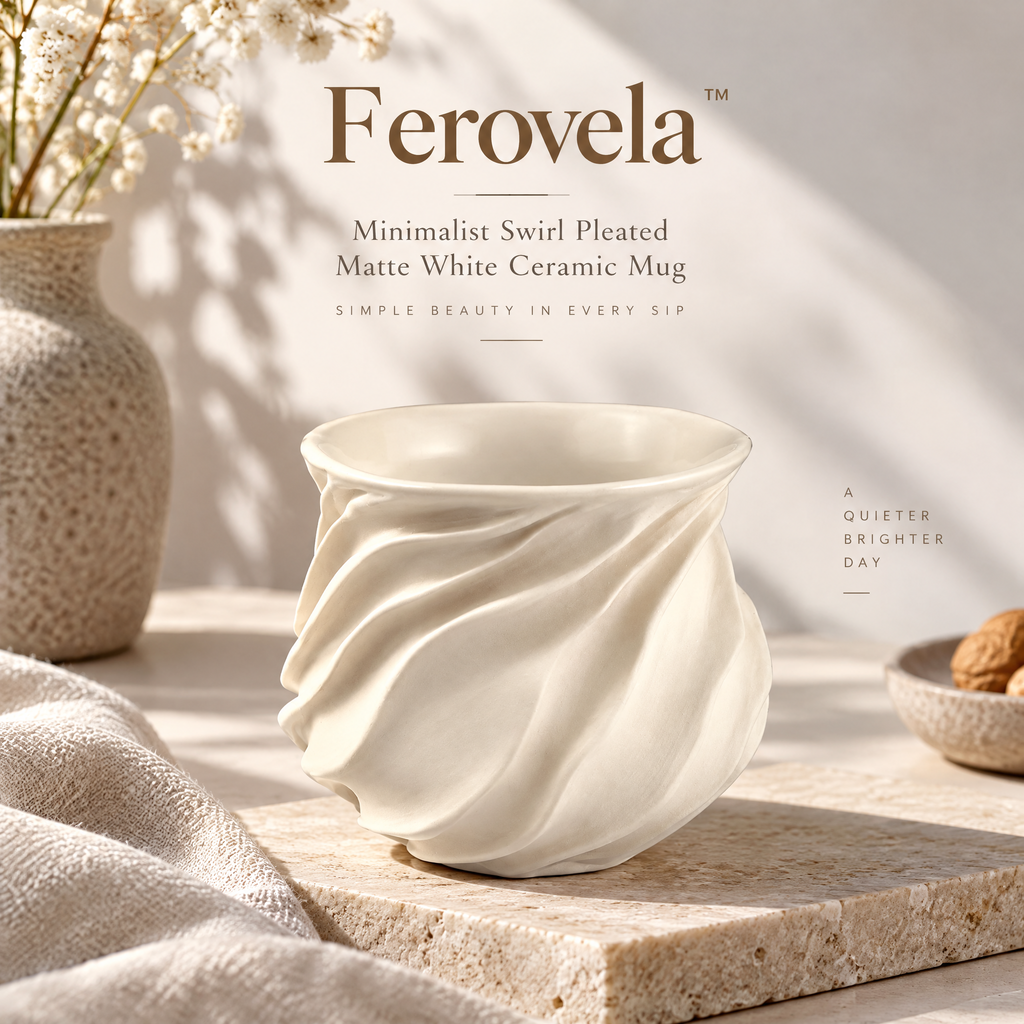 Ferovela™ Swirl Pleated Ceramic Mug